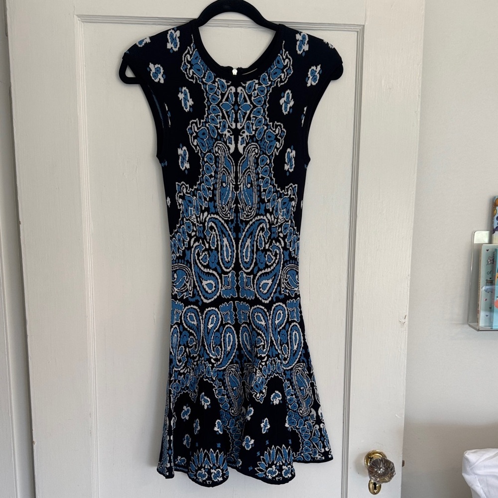 Torn by Ronny Kobo Black and Blue Mini Dress